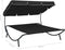 vidaXL - Loungebed - met - luifel - zwart