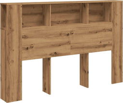 vidaXL - Hoofdbordkast - 160x18,5x103,5 - cm - bewerkt - hout - artisanaal - eiken