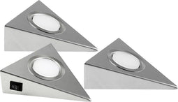 Heitronic 23009 GENUA LED-onderbouwlamp Set van 3 stuks 6 W Warmwit RVS