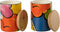 J-Line voorraadpot Pop Art - porselein - mix - 2 stuks