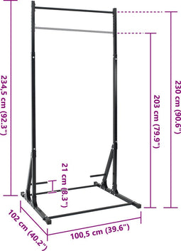 vidaXL - Pull-Up - Bar - Station - met - Push-Up - Handvaten - - - 150 - kg - - - Verstelbaar