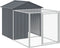 vidaXL - Kippenhok - met - ren - 117x813x123 - cm - gegalvaniseerd - staal - antraciet