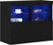 vidaXL - Dressoir - met - LED - Verlichting - Zwart - Eiken - 81x37x67 - cm