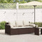vidaXL - Tuinbank - 3-zits - met - kussens - poly - rattan - bruin
