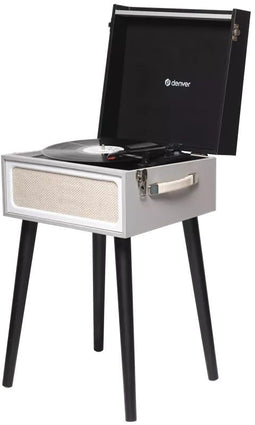 Denver VPR-250 - Staande Retro Platenspeler - Bluetooth en ingebouwde speakers - Grijs/Zwart