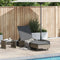 vidaXL - Ligbed - met - wielen - en - kussen - poly - rattan - grijs