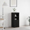 vidaXL - Sideboard - met - LED-lampen - Zwart - Eiken - 41x37x100 - cm