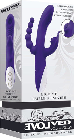 Evolved - Lick Me Triple Stim Vibe Vibrator - Paars