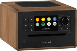 Sonoro Elite X - Radio CD Speler - Bluetooth DAB+ Internet Radio - Walnoot/Antraciet