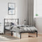 vidaXL - Bedframe - met - hoofdbord - metaal - zwart - 100x190 - cm