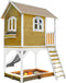 AXI Sarah Speelhuis in Bruin/Wit - Met Verdieping, Zandbak en Witte Glijbaan - Speelhuisje voor de tuin / buiten - FSC hout - Speeltoestel voor kinderen