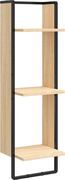 vidaXL - Wandrek - 3-laags - 30x25x100 - cm - bewerkt - hout - sonoma - eikenkleurig