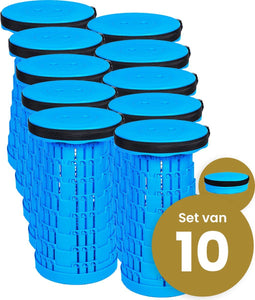 Opvouwbare kruk extra strong vol blauw per 10 - telescopische kruk - 250 kg - inklapbare kruk - draagbaar - kampeerstoel - opstapkrukje
