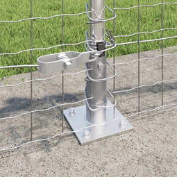 vidaXL - Fence - Posts - met - Basisplaten - 13 - stuks - Ø32mm - 70cm - Gegalvaniseerd - Staal