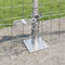 vidaXL - Fence - Posts - met - Basisplaten - 13 - stuks - Ø32mm - 70cm - Gegalvaniseerd - Staal