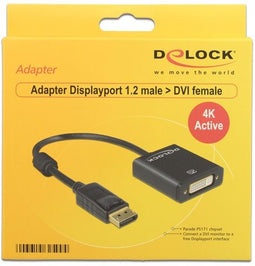 Delock 62599 - DisplayPort naar DVI actieve adapter - 1920 x 1200 @ 60 Hz - Zwart