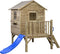 Houten speelhuisje met glijbaan en trap Camilla (SwingKing) | Kinderhuisje voor Buiten in de Tuin | Voor Kinderen vanaf 3 Jaar | FSC Hout - Glijbaan Blauw
