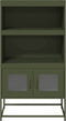 vidaXL - Hoge - kast - 68x39x123 - cm - staal - olijfgroen
