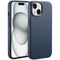 Accezz MagSafe Leather Backcover - Krasbestendig - Donkerblauw (iPhone 15)