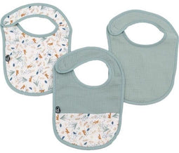 DOMIVA - Slabbetjes - Set van 3 - Katoenen gaas - Celadon (3 stuks)