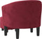 Kuipstoel met voetenbank fluweel wijnrood