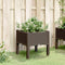 vidaXL - Plantenbak - met - poten - 40x40x42 - cm - polypropeen - bruin