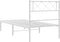 vidaXL - Bedframe - met - hoofdbord - metaal - wit - 90x200 - cm