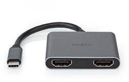 Nedis CCGP64670BK01 - MST-hub - 2x HDMI op USB-C - Zwart