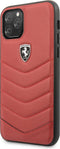 Ferrari Scuderia - Geschikt voor iPhone 11 Pro Max - Lederen backcover hoes - Rood