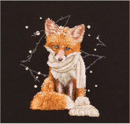 Thea Gouverneur - Borduurpakket met telpatroon - 744.05 - Voorgesorteerde DMC Garens - Hey There Foxy Lady - Zwart Aida - 31 cm x 30 cm - DIY Kit