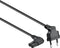 Nedis Stroomkabel | Euro Male | IEC-320-C7 | Gehoekt | Links Gehoekt | Vernikkeld | 3.00 m | 3.00 m | Plat | PVC | Zwart | Polybag