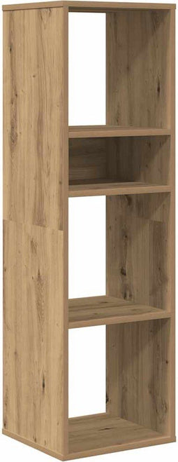 vidaXL - Boekenkast - 34x31x112 - cm - bewerkt - hout - artisanaal - eikenkleur