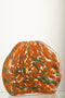 J-Line Vaas Plat Stippen Glas Oranje/Groen Small - Bloemenvaas 19.00 cm hoog