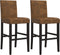 vidaXL - Barstoelen - 2 - st - massief - rubberhout - en - stof