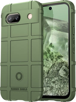 iMoshion Hoesje Geschikt voor Google Pixel 8a Hoesje Siliconen - iMoshion Rugged Shield Backcover - Donkergroen