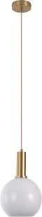 house nordic chelsea hanglamp - bol - wit glas & messing