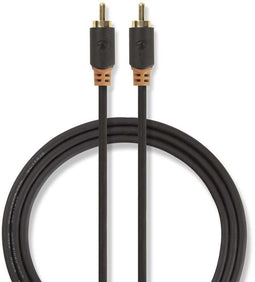 Nedis CABW24170AT20 - RCA Kabel 200cm - Digitale surround-sound - Grijs