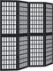 vidaXL - Kamerscherm - met - 4 - panelen - massief - paulowniahout - zwart