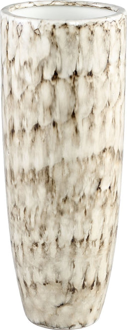 PTMD Amelie Ronde Bloempot - H45 x Ø17 cm - Geglazuurd keramiek - Wit