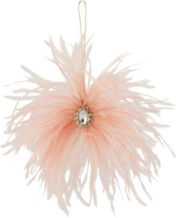 J-Line hanger Pluim + Steen - veren - donkerzalm - 3 stuks