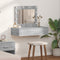 vidaXL - Wandgemonteerde - Makeuptafel - met - LED - Verlichting - - - Grijs - Sonoma