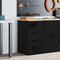 vidaXL - Garagekast - 40x51x85 - cm - massief - grenenhout - zwart