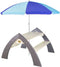AXI Kylo XL Picknicktafel in Grijs/Wit met Parasol in Blauw - Picknick set voor kinderen van hout