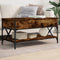 vidaXL - Salontafel - 100x50x50 - cm - bewerkt - hout - en - metaal - gerookt - eiken