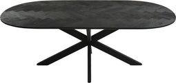 HSM Collection Eettafel Verona Elips 200cm Zwart Mangohout/Ijzer
