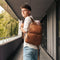 Leren Rugzak Cognac Austin