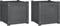 vidaXL - Plantenbakken - 2 - st - 40x40x40 - cm - massief - grenenhout - grijs