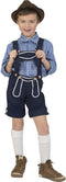 Tiroler lederhose - Kostuum kind - Shirt en broek met bretels - Blauw