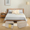 Ceruzo opvouwbare dubbel zits poef - met opbergruimte - beige - 76 × 38 × 38 cm