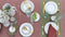 Laura Ashley Kitchen Linen Collectables Tafelloper - Sage groen - Dubbelzijdig Wild Clematis - 40x150cm